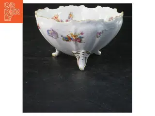 Porcelænsfad med blomsterdekor (str. 10x17 cm)