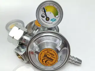 NY! 37mbar Gasregulator + Manometer til Gasflaske