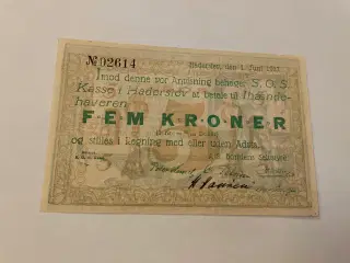 5 Kroner S.O.S Kasse Haderslev