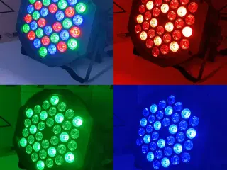 NY! 36 RGB LED Diskolys + Fjernbetjening + DMX