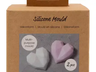Silikoneform, Facethjerte, H: 2 cm, L: 6 cm, B: 5,8 cm, 2stk./ 1 pk.