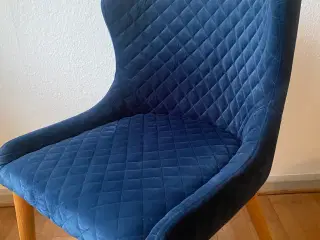2 blå spise stole