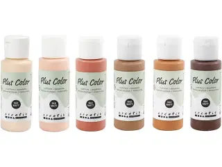 Plus Color Hobbymaling, ass. farver, 6x60ml/ 1 pk.