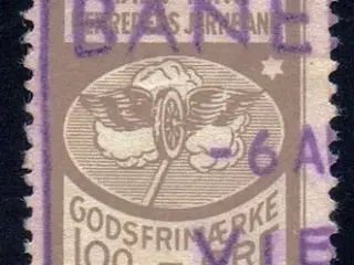 Hads - Ning Herreds Jernbane - Godsfrimærke - 100 Øre - Stemplet