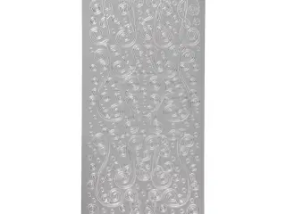 Sølv Hvirvel Stickers - 10x23 cm, 1 ark