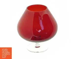 Rødt glasvase (str. 18 x 18 cm)