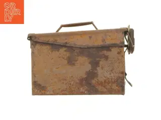 Ammunitions kasse i rust metal (str. 29 x 19 x 15 cm)