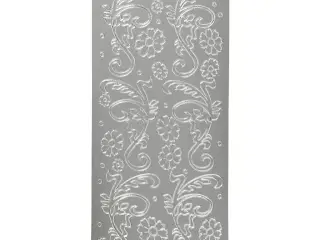 Sølv Deko Stickers - 10x23 cm, 1 ark