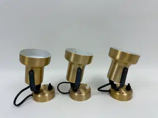 3 stk. små retro messing væglamper