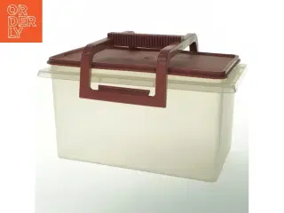 Plastik opbevaringsboks med låg fra Tupperware (str. 27 x. 16 cm)