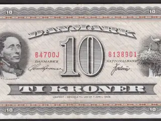 Danmark 10 kroner B4 1970 OJ erstatningsseddel