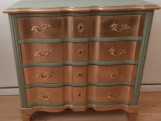 Antik kommode I grøn og guld