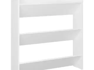 Væghængt skoreol 80x18x90 cm konstrueret træ hvid