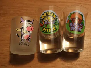 3 ubrugte snapseglas/shotglas