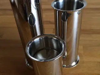 3 Lysestager i rustfrit stål