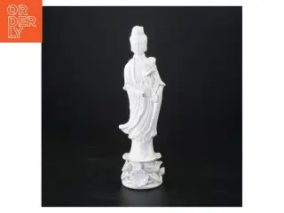 Hvid porcelænsfigur af Guanyin (str. 24 x 6 cm)