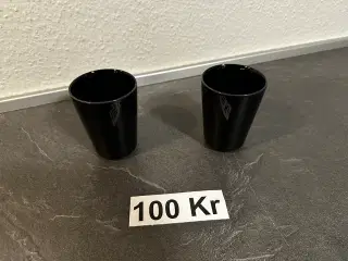Sorte drikkekrus 2 stk.