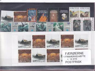 Færøerne - 1 Frimærkehæfte + 14 Stk. - Postfrisk