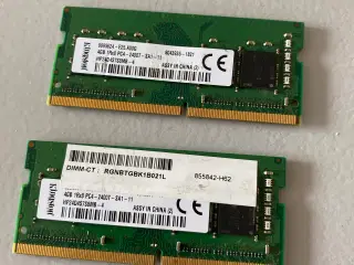 2 * 4 GB DDR4 SO-DIMM RAM moduler 