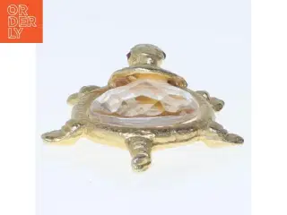 Smykke skildpadde broche med glassten (str. 6,5 cm)