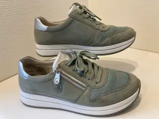 Sneakers, dame str. 40, RIEKER , Sart grøn 