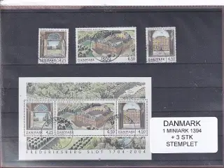 Danmark - Miniark 1394  + enkeltmærker - Stemplet