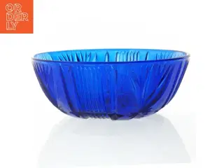 Blå glasskål (str. 21 x 7 cm)
