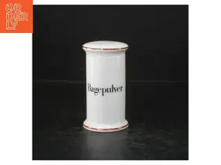 Bing & Grøndahl porcelænsdåse med låg til bagepulver fra B&G (str. 11 cm)
