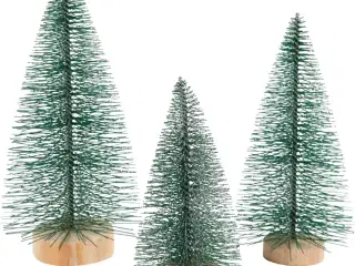 Realistiske grantræer i sæt - 3 stk. i højder 10-14 cm