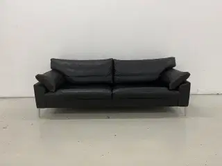 Søren Lund SL329 3 Pers.Sofa i sort solid læder.