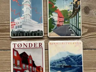 Kunst/køleskabsmagneter Aarhus, Silkeborg, Tønder