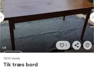 Tik træs bord