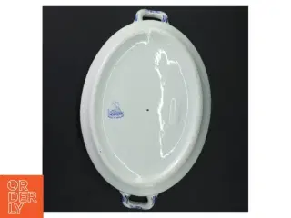 Ovalt porcelæn fad med låg (str. 24x18 cm)