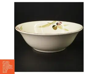 Stor keramik salatskål med olivenmotiv (str. 25 cm)