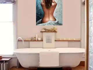 * Lærredsmaleri; Nude woman - from the behind