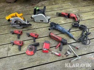 Parti med el-værktøj Hilti, Festool, DeWalt og AEG