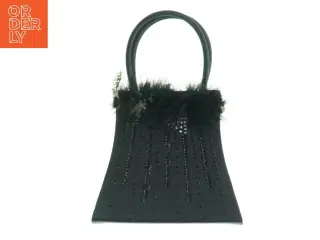 Håndtaske med fjer (str. 28 x 19 cm)