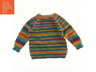 Strikket regnbue uldtrøje (str. 33x39 cm)