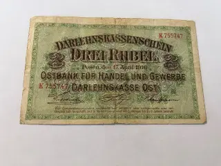 Drei Rubel Ost 1916