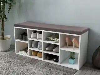 Skobænk 10 rum hvid