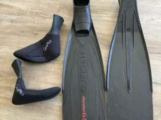 Beuchat Mundial One 50 finner og neoprensokker