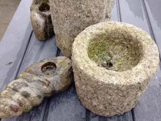 Granit krukker og kunst til haven samlet 100kr