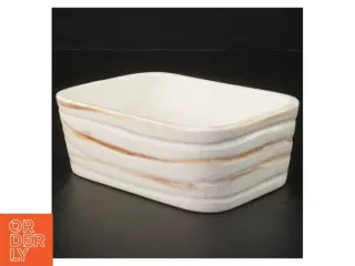 Til Kærgården/smørbar Rektangulær keramikskål fra ELPA (str. 13,5 x. 10 cm)