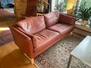 Lædersofa brun.