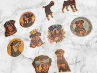 Rottweiler Klistermærke-Pakke – 10 Unikke og Majes