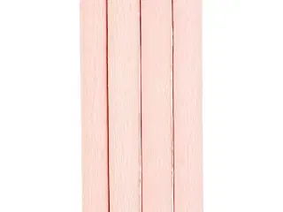 Crepepapir, ark 25x60 cm, Stræk/crepe: 180%, 105 g, soft rosa, 4ark/ 1 pk.