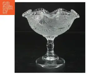 Krystal skål på fod (str. Ø 17 cm)