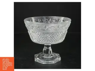Glas krystal skål med låg (str. Ø 15 cm)