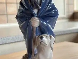 Royal copenhagen figur hyrden med hunden
