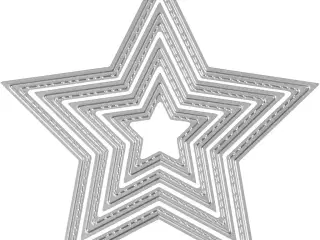 Skære- og prægeskabelon, stjerner, diam. 3,5-11,5 cm, 1 stk.